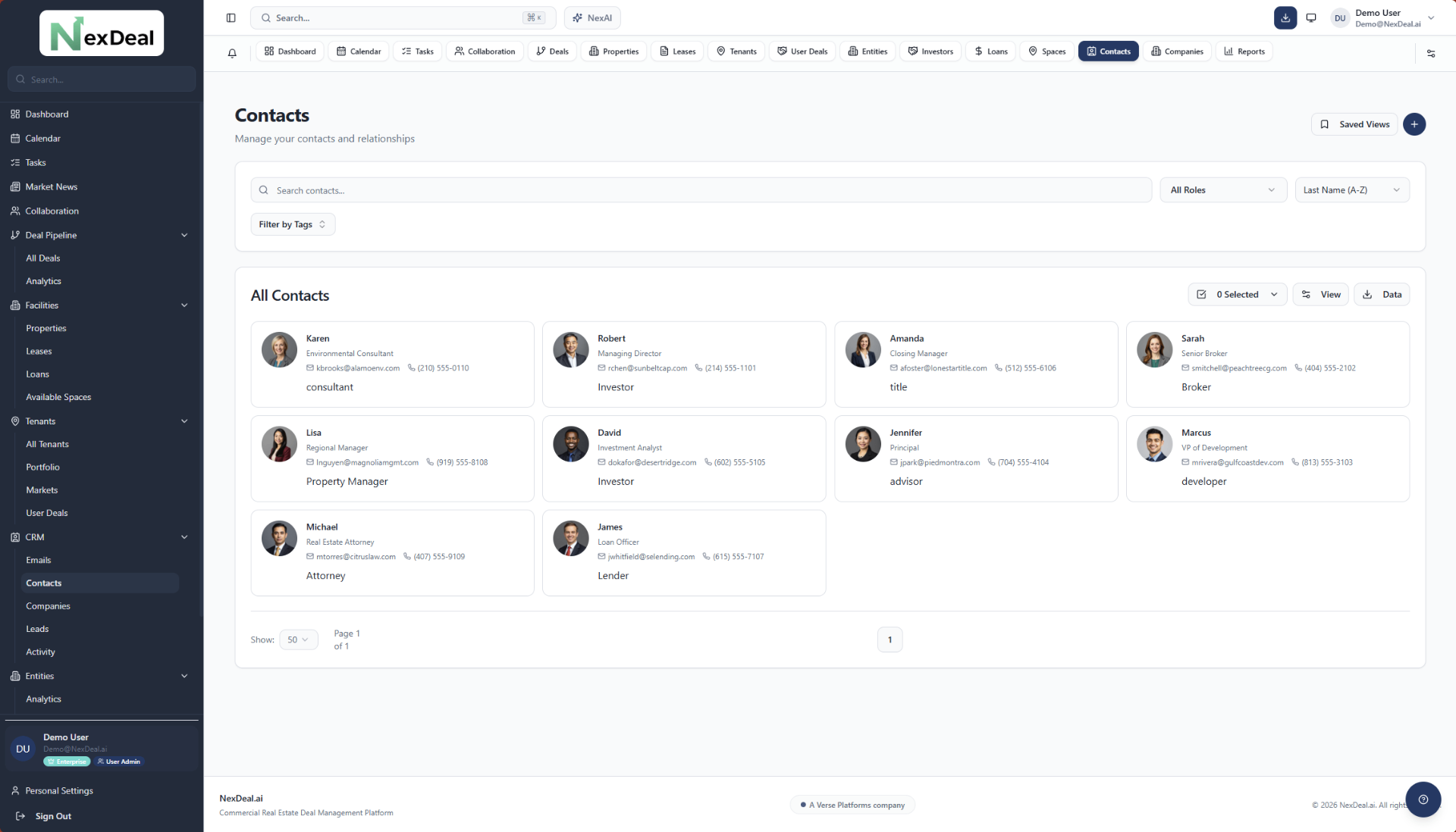 CRE CRM screenshot