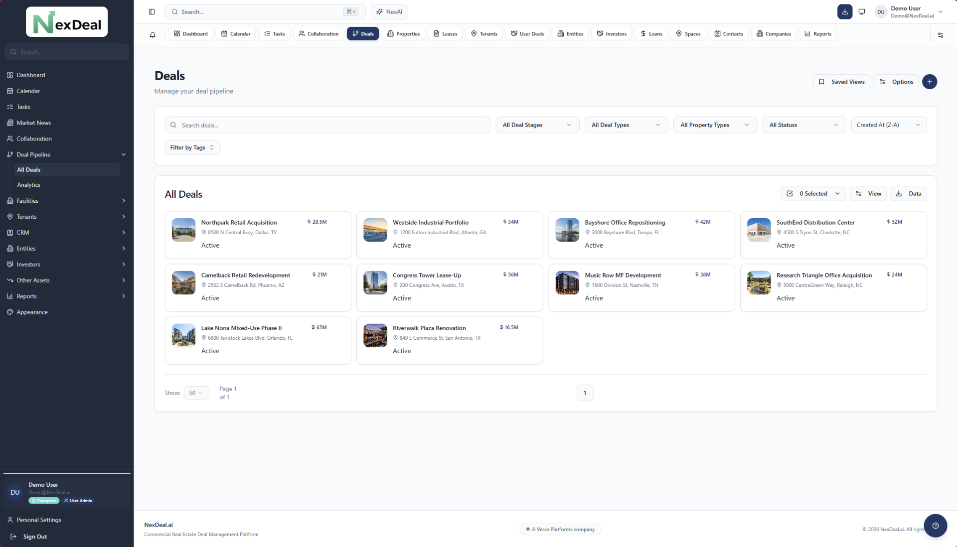 NexDeal Source stage — product screenshot